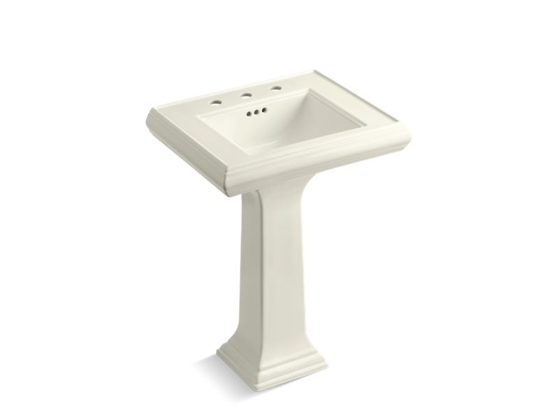 KOHLER 2238-8 Memoirs Classic 24" pedestal bathroom sink with 8" widespread faucet holes