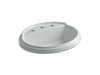 KOHLER K-2992-8-95 Tresham Oval Drop-in bathroom sink with 8" widespread faucet holes
