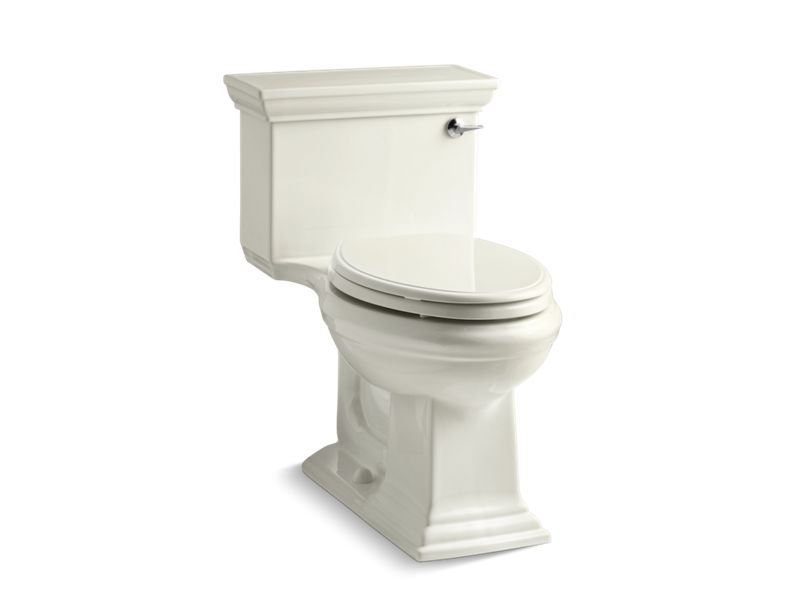 KOHLER 3813-RA-96 Memoirs Stately Comfort Height One-Piece Compact Elongated 1.28 Gpf Chair Height Toilet With Right-Hand Trip Lever, And Quiet-Close Seat in Biscuit
