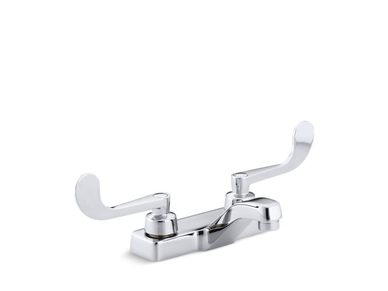 KOHLER 7404-5A-CP Triton Centerset Commercial Bathroom Sink Faucet With Wristblade Lever Handles, Drain Not Included in Polished Chrome