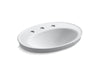 KOHLER K-2075-8 Serif 22-1/4" oval drop-in bathroom sink