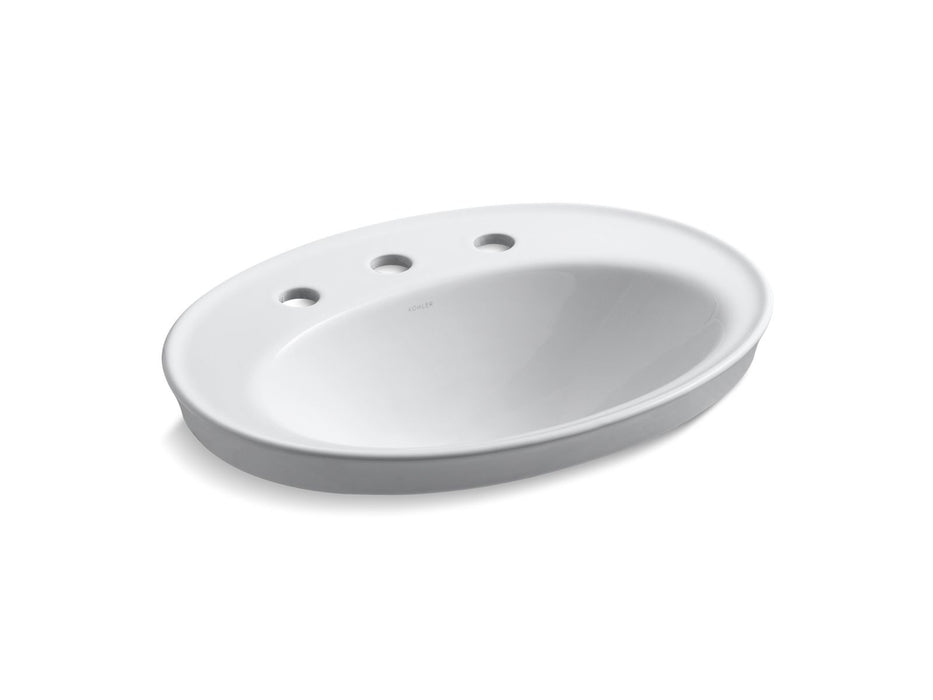 KOHLER K-2075-8 Serif 22-1/4" oval drop-in bathroom sink