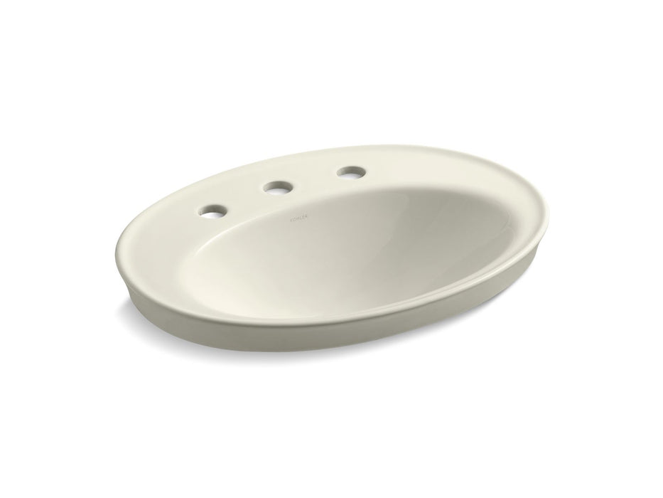 KOHLER K-2075-8 Serif 22-1/4" oval drop-in bathroom sink