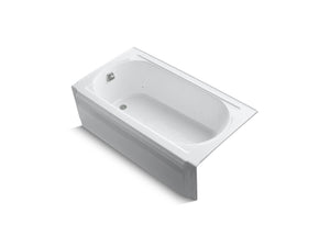 KOHLER K-723-G0 Memoirs 60" x 33-3/4" alcove BubbleMassage air bath with White airjet color finish and left-hand drain