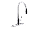 KOHLER K-596 Simplice Pull-down kitchen sink faucet with three-function sprayhead