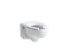 KOHLER Stratton™ Water-Guard Wall-mount 3.5 gpf flushometer valve elongated blow-out toilet bowl with top inlet, requires seat