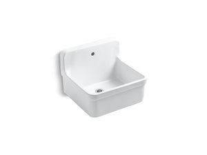 KOHLER K-12784 Gilford 24" x 22" bracket-mount scrub-up/plaster sink with single faucet hole