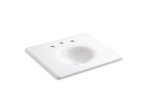 KOHLER K-3048-8 Iron/Impressions 25" Enameled cast iron vanity top with integrated round sink