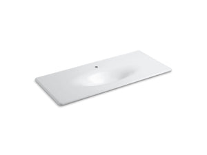 KOHLER K-3053-1 Iron/Impressions 49" Enameled cast iron vanity top with integrated oval sink