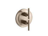 KOHLER K-T14489-4 Purist MasterShower temperature and volume control valve trim