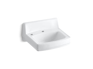 KOHLER K-2031-NL Greenwich 20-3/4" x 18-1/4" wall-mount/concealed arm carrier bathroom sink with single faucet hole, no overflow and left-hand soap dispenser hole