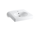 KOHLER K-1997-1 Brenham Wall-mount or concealed carrier arm mount commercial bathroom sink with single faucet hole