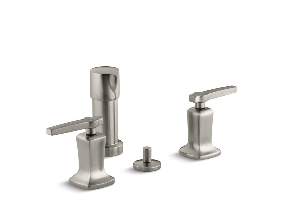 KOHLER K-16238-4 Margaux Vertical spray bidet faucet with lever handles