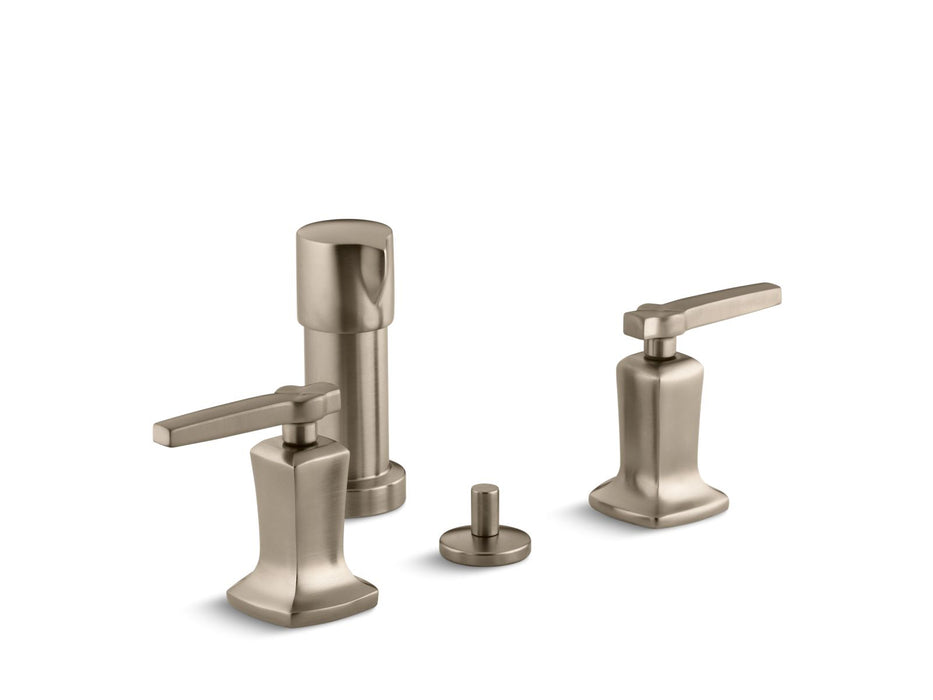 KOHLER K-16238-4 Margaux Vertical spray bidet faucet with lever handles