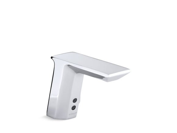 KOHLER K-7517-SATA Geometric Touchless single-hole lavatory faucet with Insight sensor technology and temperature mixer, HES-powered, less drain, 0.35 gpm