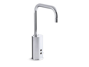 KOHLER K-13474 Gooseneck Touchless single-hole lavatory faucet with Insight sensor technology and temperature mixer, AC-powered, 0.5 gpm