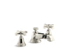 KOHLER K-13132-3A Pinstripe Pure Widespread bathroom sink faucet with Cross handles, 1.2 gpm