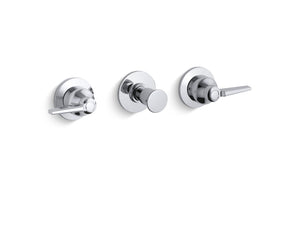 KOHLER K-T7751-4 Triton Wall-mount valve trim with push button diverter and lever handles, requires valve