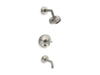 KOHLER Purist Rite-Temp bath and shower trim kit with push-button diverter and cross handle, 2.5 gpm