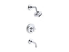 KOHLER Purist Rite-Temp bath and shower trim kit with push-button diverter and cross handle, 2.5 gpm