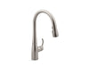 KOHLER K-597 Simplice Compact pull-down kitchen sink faucet with three-function sprayhead