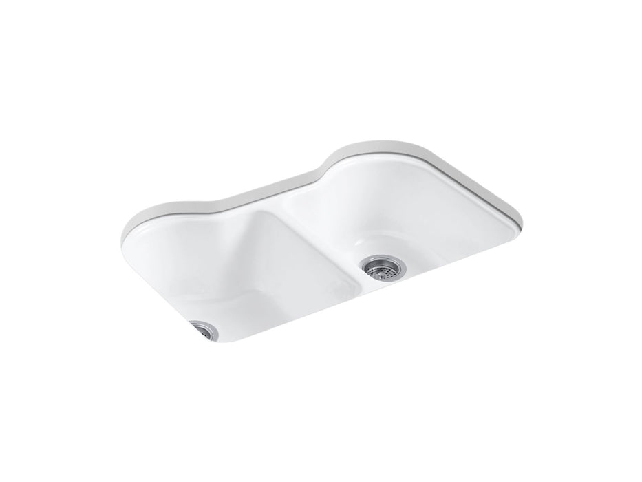 KOHLER K-5818-5U Hartland 33" undermount double-bowl kitchen sink