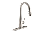 KOHLER K-596 Simplice Pull-down kitchen sink faucet with three-function sprayhead