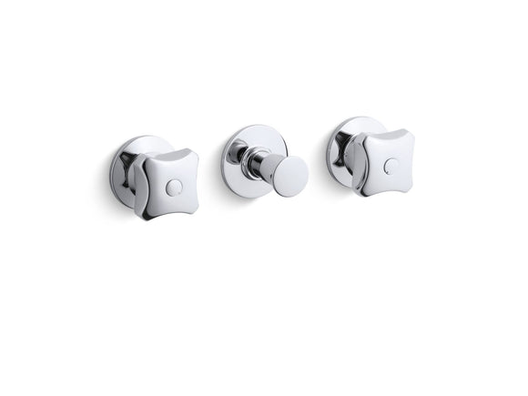KOHLER K-T7751-2 Triton Wall-mount valve trim with push button diverter and standard handles, requires valve