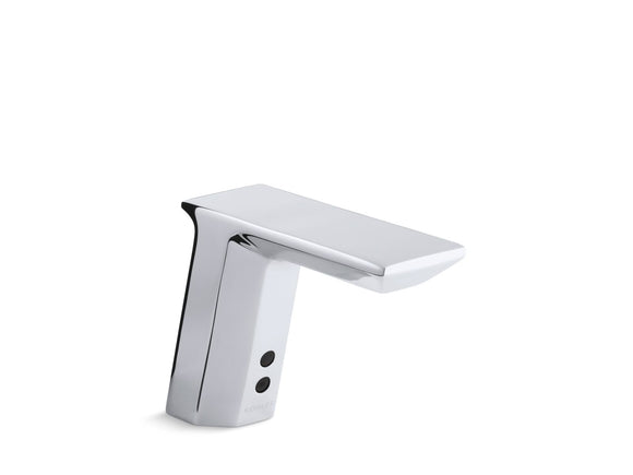KOHLER K-13466 Geometric Touchless single-hole lavatory faucet with Insight sensor technology and temperature mixer, DC-powered, 0.5 gpm