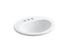 KOHLER Pennington 20-1/4" oval drop-in bathroom sink