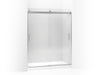 KOHLER K-706009-L Levity Sliding shower door, 74" H x 56-5/8 - 59-5/8" W, with 1/4" thick Crystal Clear glass