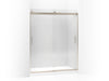 KOHLER K-706009-L Levity Sliding shower door, 74" H x 56-5/8 - 59-5/8" W, with 1/4" thick Crystal Clear glass