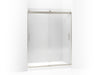 KOHLER K-706009-L Levity Sliding shower door, 74" H x 56-5/8 - 59-5/8" W, with 1/4" thick Crystal Clear glass