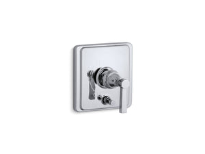 KOHLER K-T98757-4A Pinstripe Rite-Temp valve trim with push-button diverter and lever handle