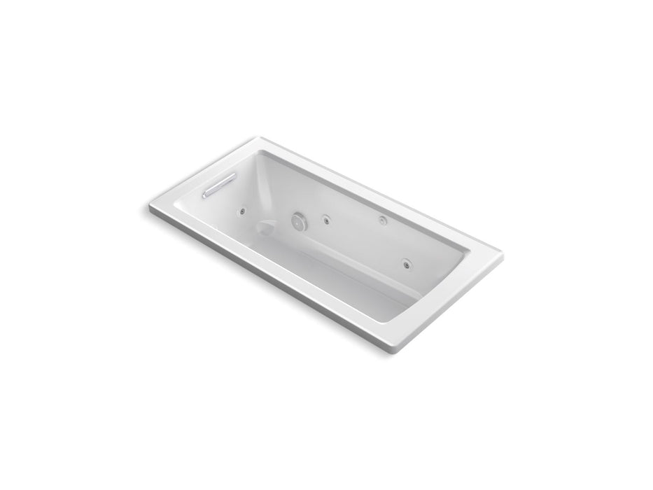KOHLER K-1947-W1 Archer 60" x 30" drop-in whirlpool bath with Bask heated surface
