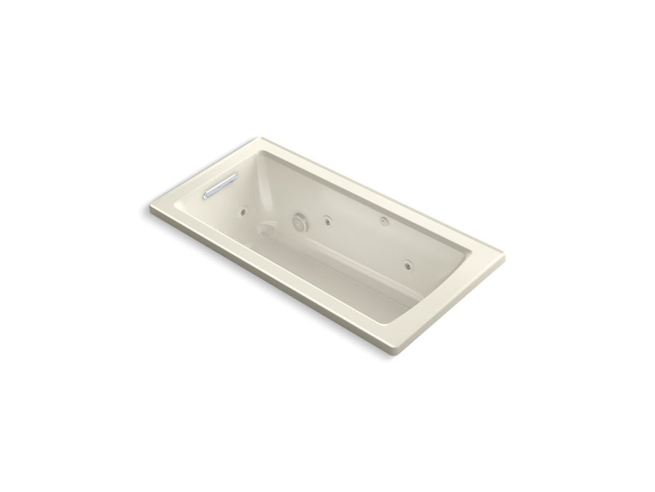 KOHLER K-1947-W1 Archer 60" x 30" drop-in whirlpool bath with Bask heated surface