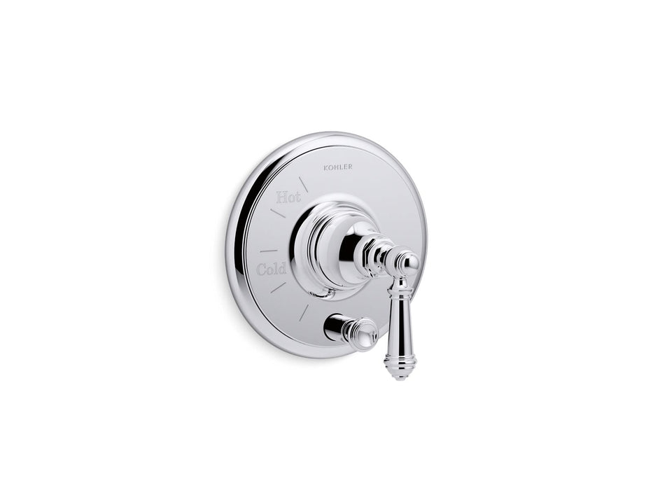 KOHLER K-T72768-4 Artifacts Rite-Temp valve trim with push-button diverter and lever handle