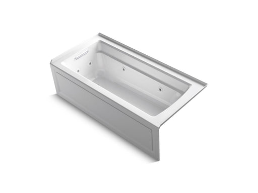 KOHLER K-1949-LAW Archer 66" x 32" alcove whirlpool bath with Bask heated surface, left drain