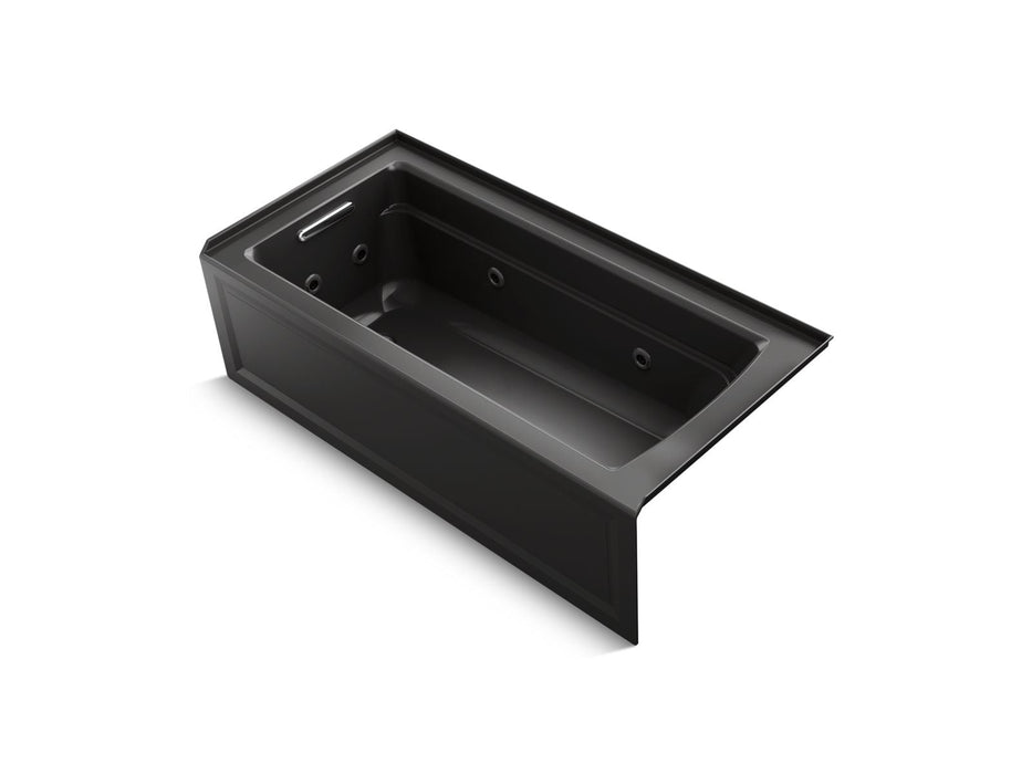 KOHLER K-1949-LAW Archer 66" x 32" alcove whirlpool bath with Bask heated surface, left drain