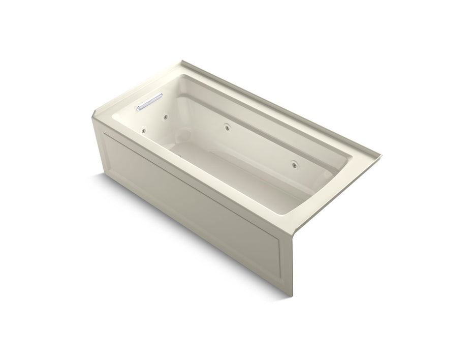 KOHLER K-1949-LAW Archer 66" x 32" alcove whirlpool bath with Bask heated surface, left drain