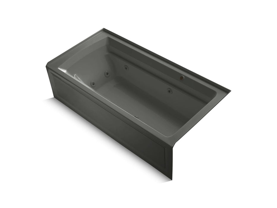 KOHLER K-1124-RAW Archer 72" x 36" alcove whirlpool bath with Bask heated surface, right drain