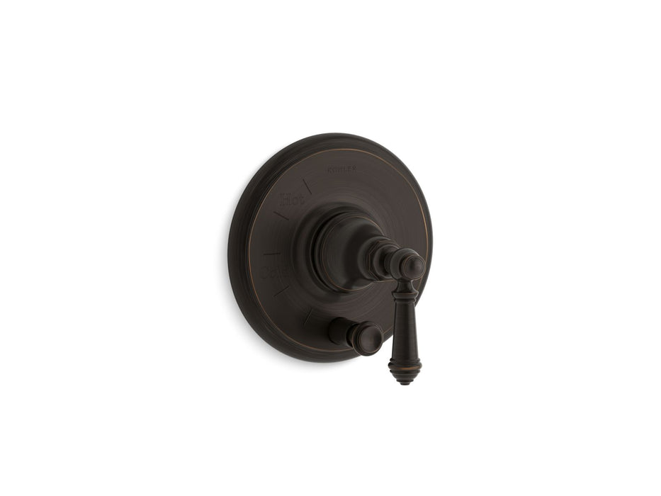 KOHLER K-T72768-4 Artifacts Rite-Temp valve trim with push-button diverter and lever handle