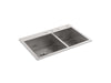 KOHLER K-3823-4 Vault 33" top-/undermount double-bowl kitchen sink