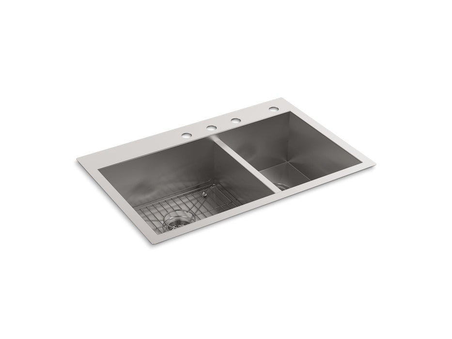 KOHLER K-3823-4 Vault 33" top-/undermount double-bowl kitchen sink