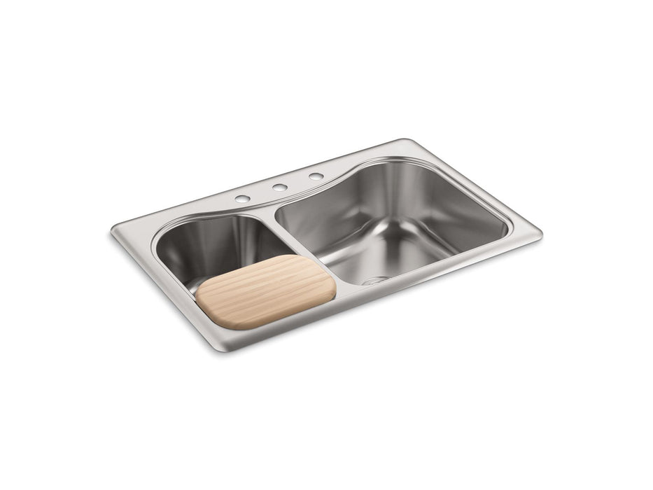 KOHLER K-3361-4 Staccato 33" top-mount double-bowl kitchen sink