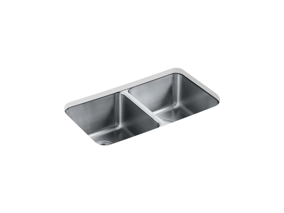 KOHLER K-3171-HCF Undertone Preserve 31-1/2" undermount double-bowl kitchen sink