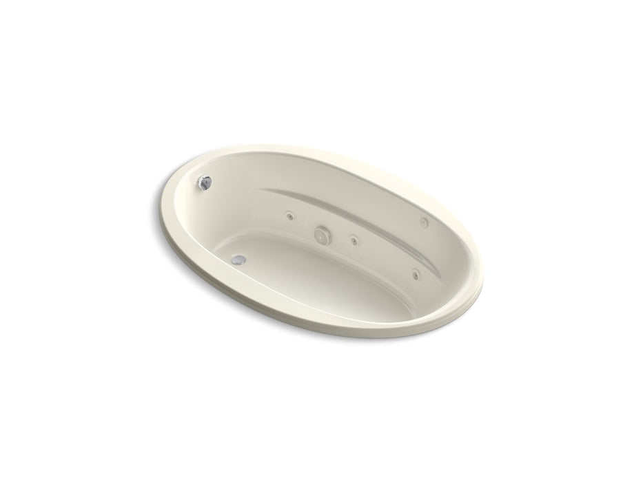 KOHLER K-6347-W1 Sunward 66" x 42" drop-in whirlpool bath with Bask heated surface