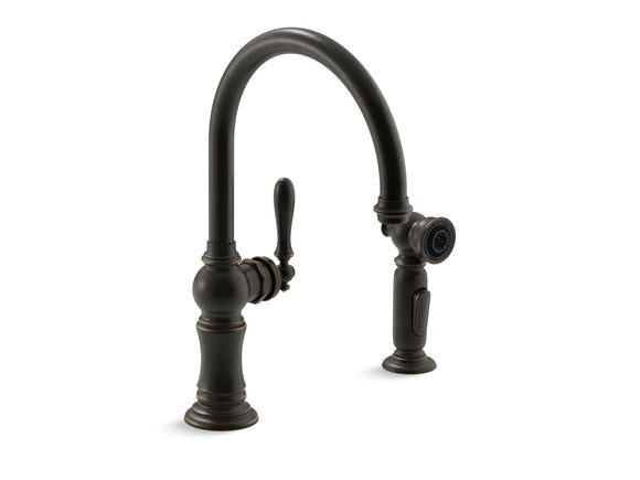 KOHLER K-99262 Artifacts Single-handle kitchen sink faucet with two-function sprayhead