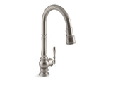 KOHLER K-99259 Artifacts Pull-down kitchen sink faucet with three-function sprayhead