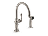 KOHLER K-99262 Artifacts Single-handle kitchen sink faucet with two-function sprayhead